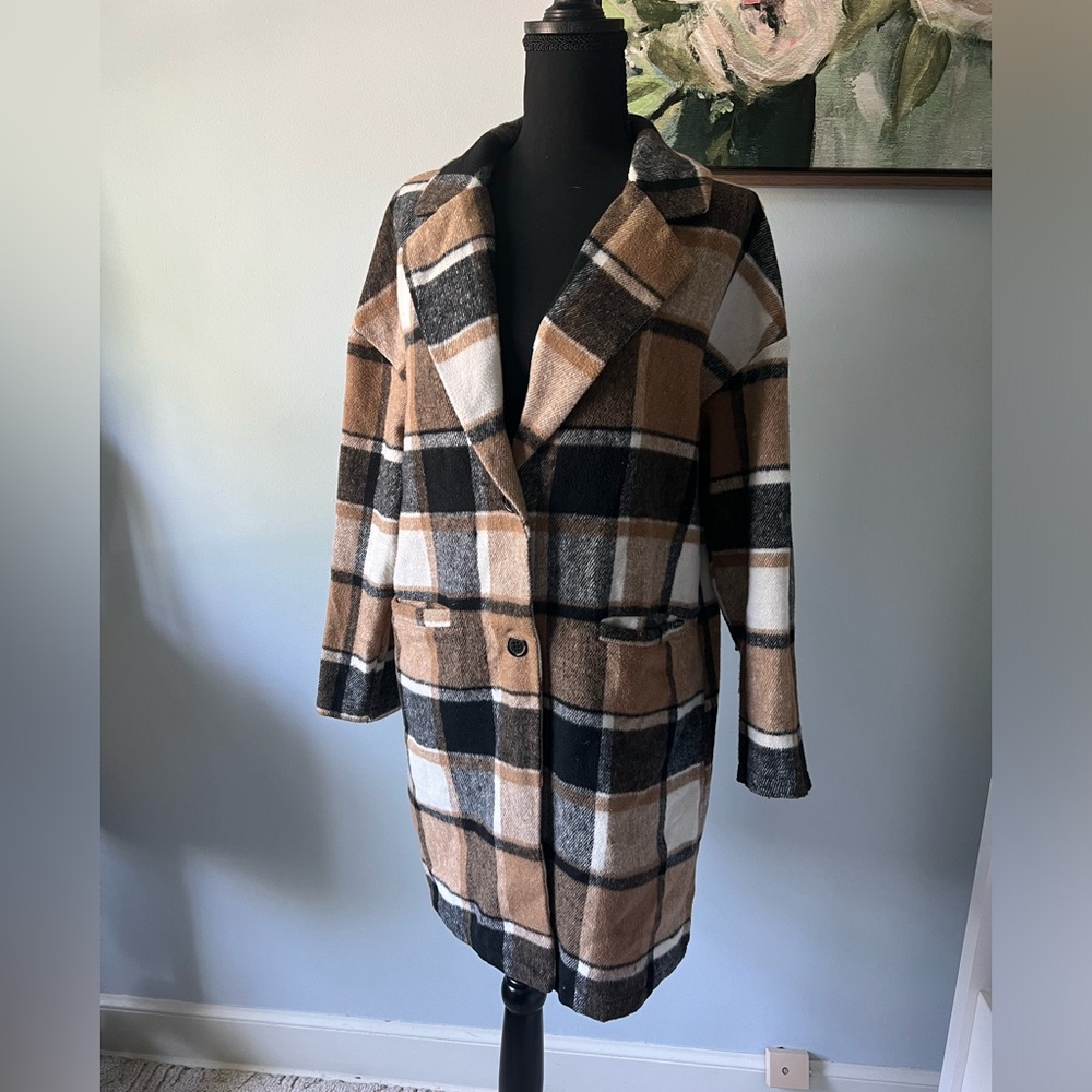 Small Brown and Black Shacket with Pockets